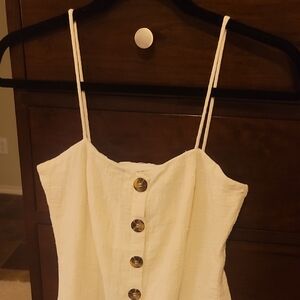 NWT Sabo Skirt Fully Lined Cream Button-Front Geneva Midi Dress Size XS